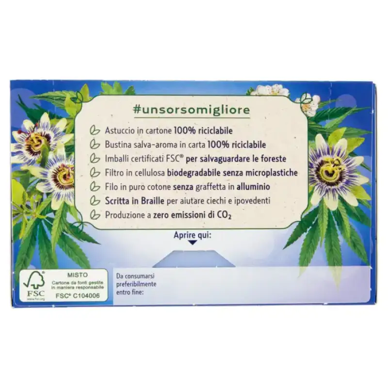 Pompadour Tisana Buonanotte Plus cu Passiflora si Canepa 18 plicuri Bax 10 buc.